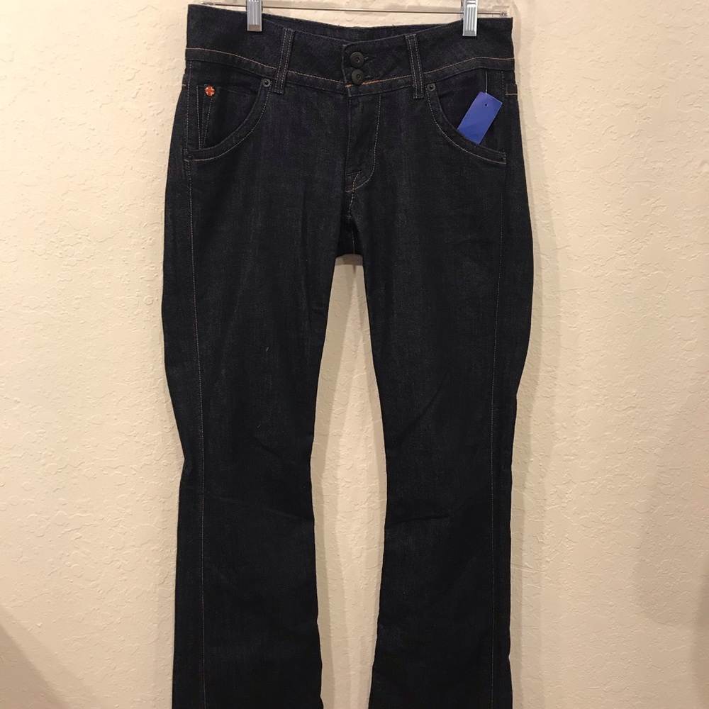 HUDSON straight bootcut flare dark wash 2 buttons